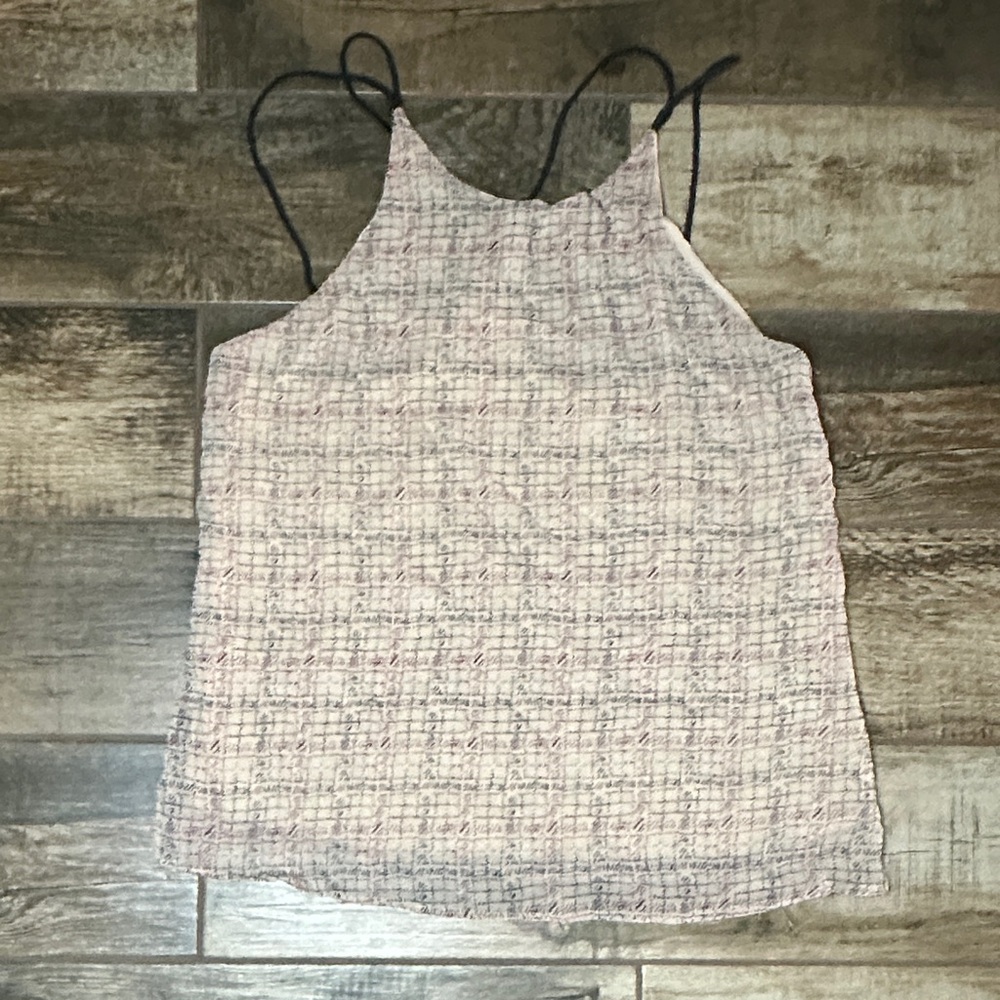 Chic Women's Tweed Camisole in Pink and Black